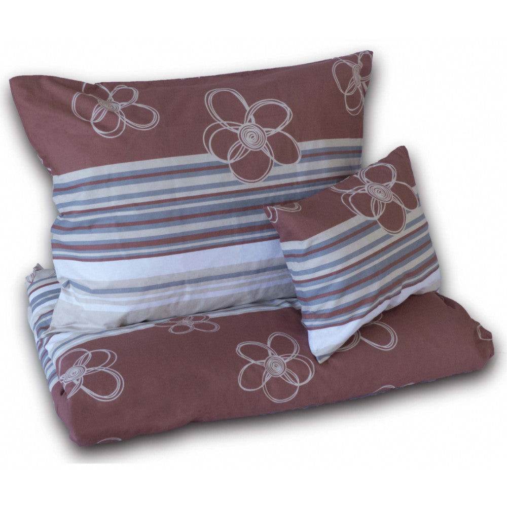 Cotton pillowcase - Brown/Beige floral