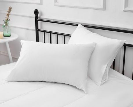 Weißer Leinen-Kissenbezug in Hotelqualität – 100 % Baumwolle – umgeschlagen – 146 g/m² – verpackt