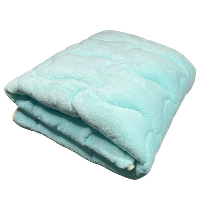 Soft - extra warm, soft double-sided winter blanket - turquoise/natural - 135x195 cm