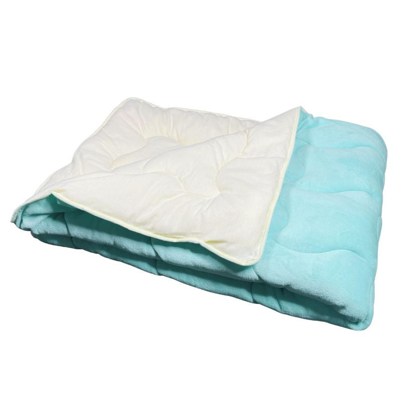 Soft - extra warm, soft double-sided winter blanket - turquoise/natural - 135x195 cm
