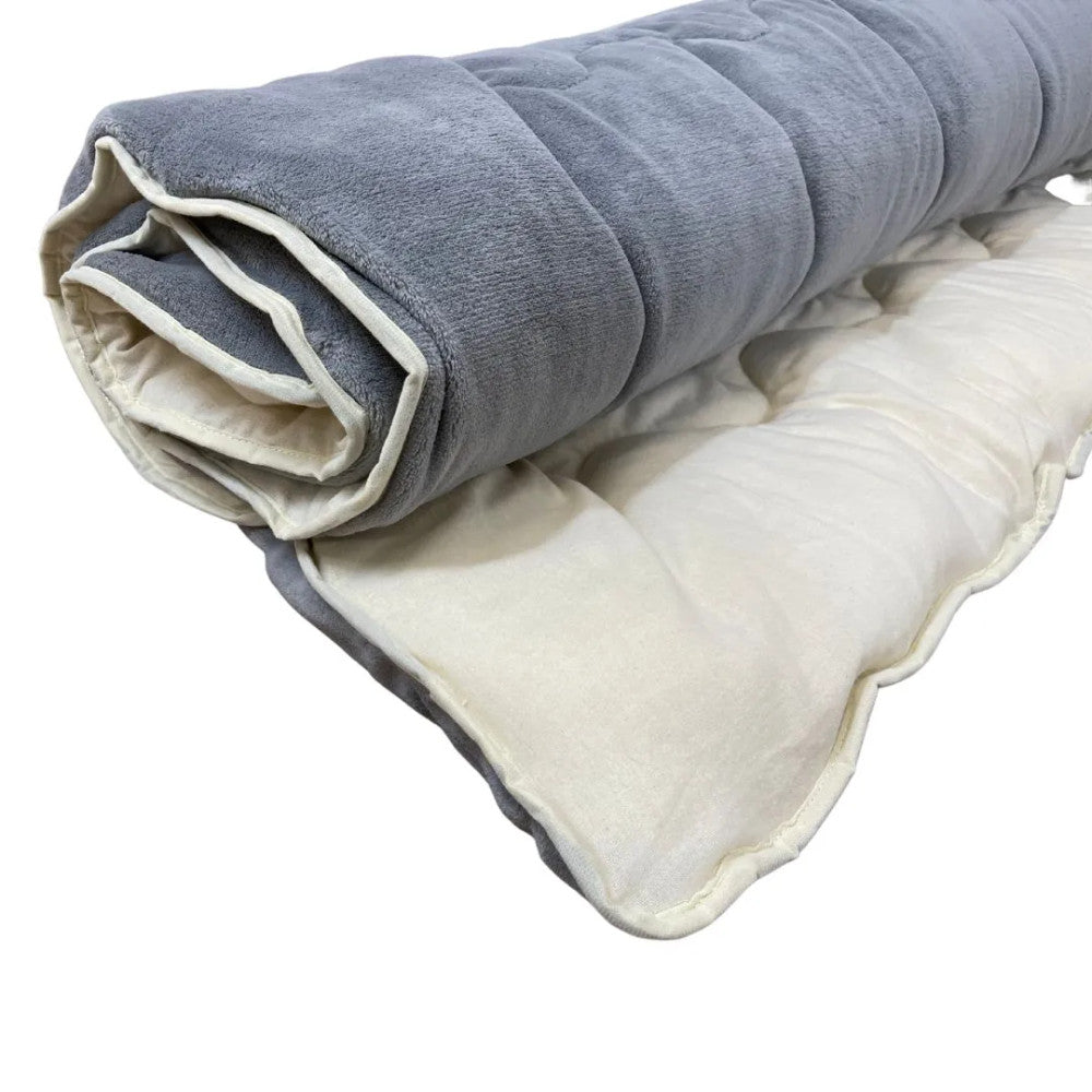 Soft - extra warme, weiche doppelseitige Winterdecke - grau/natur - 135x195 cm