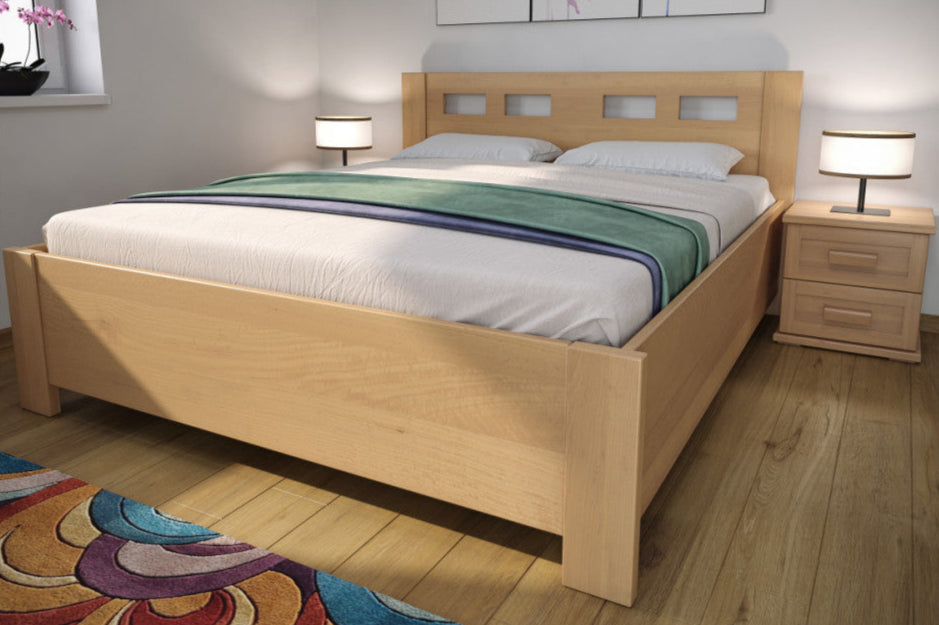 Lucia bükk ágy ágyneműtartóval