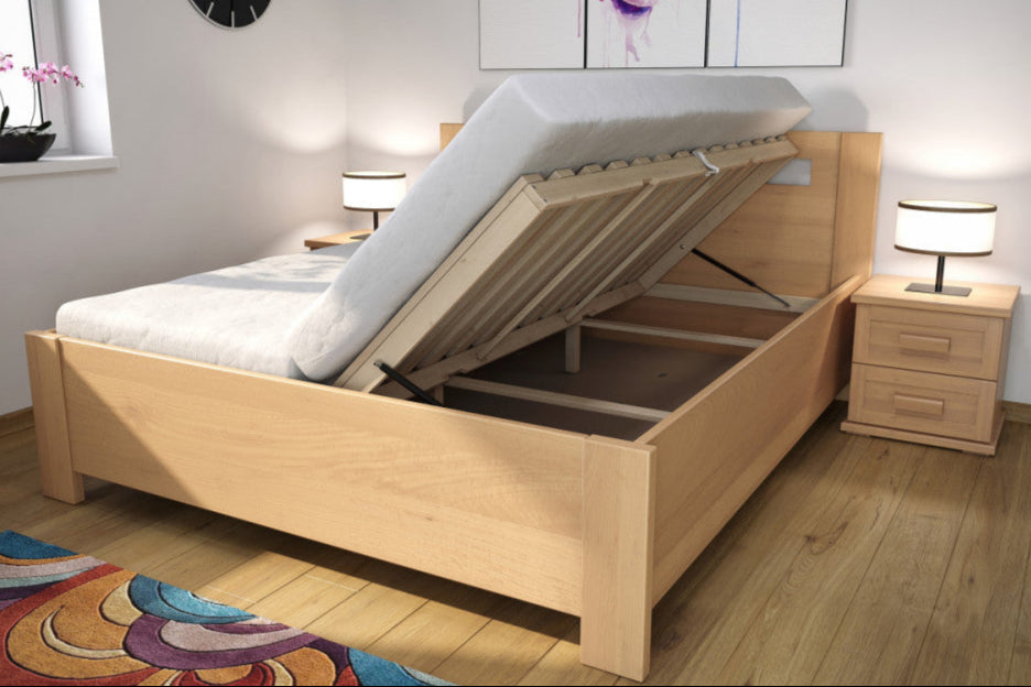 Lucia bükk ágy ágyneműtartóval