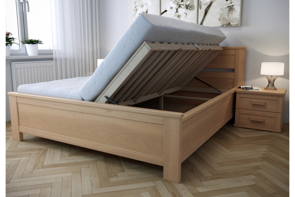 Laura bükk ágy ágyneműtartóval