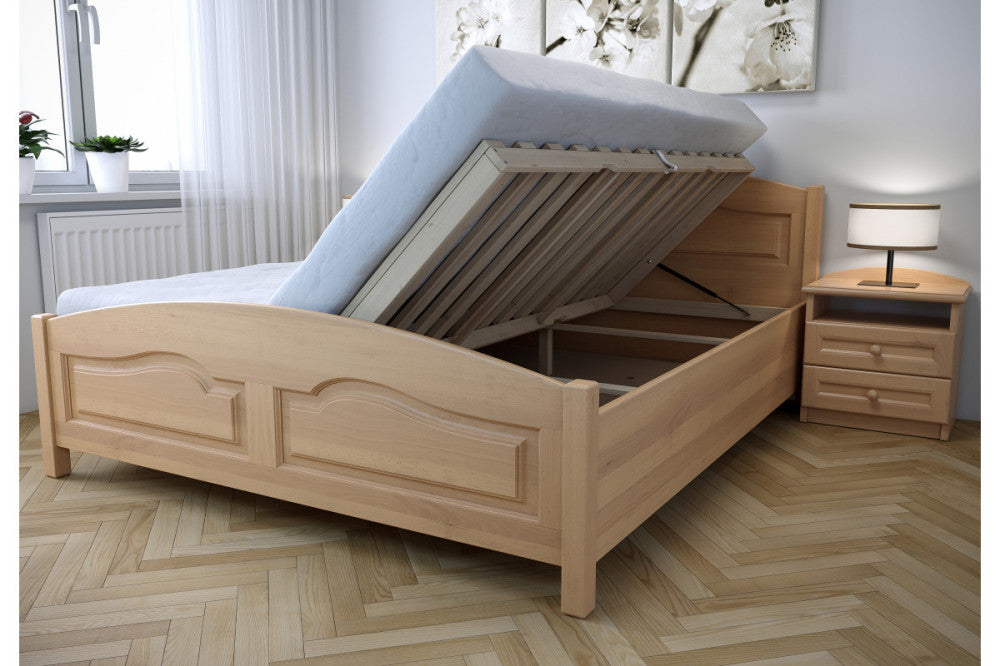 Vanesa bükk ágy ágyneműtartóval