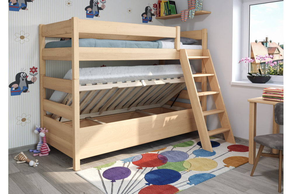 Junior 11 emeletes ágyneműtartós bükk ágy