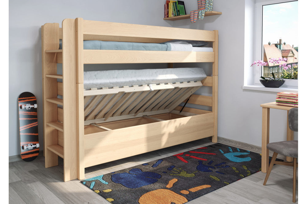 Junior 12 emeletes ágyneműtartós bükk ágy