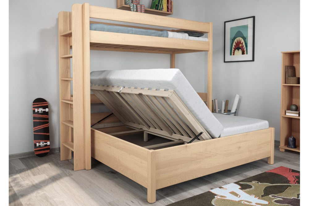 Junior 14 emeletes ágyneműtartós bükk ágy