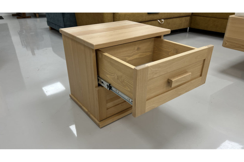 Laura beech bedside table - two drawers