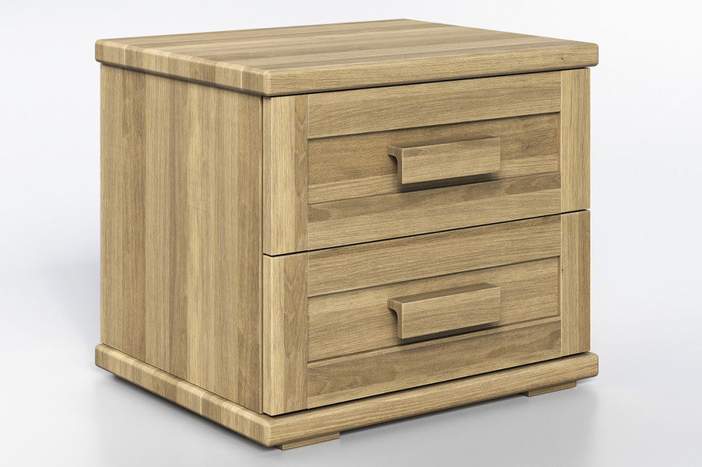 Laura beech bedside table - two drawers