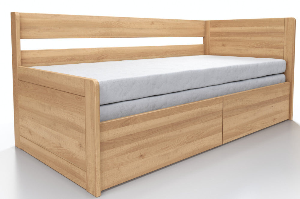 Sára bükk összecsukható ágy egy magas fejtámlával