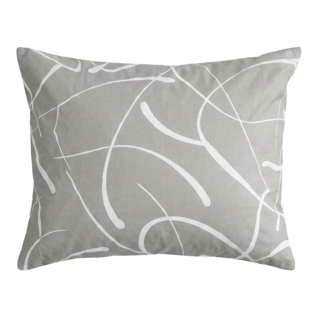 Pamut párnahuzat - Világos szürke fehér mintával