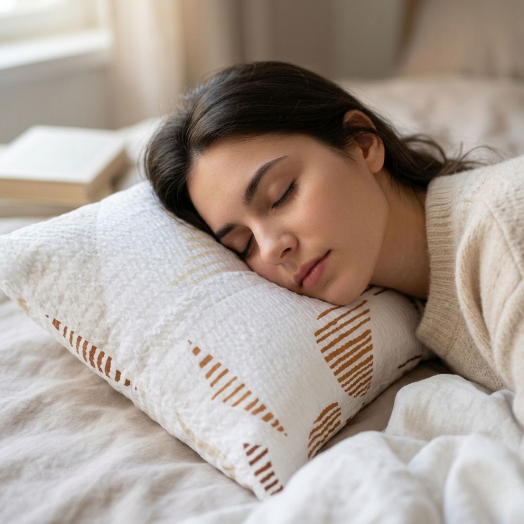 Krepp kispárnahuzat - Törtfehér-mokka