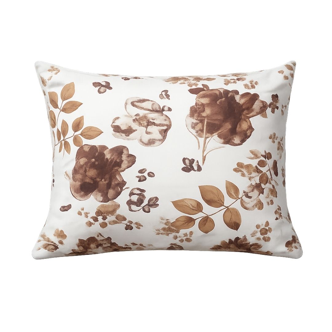 Flannel bedding set - 3 pieces - Beige/white