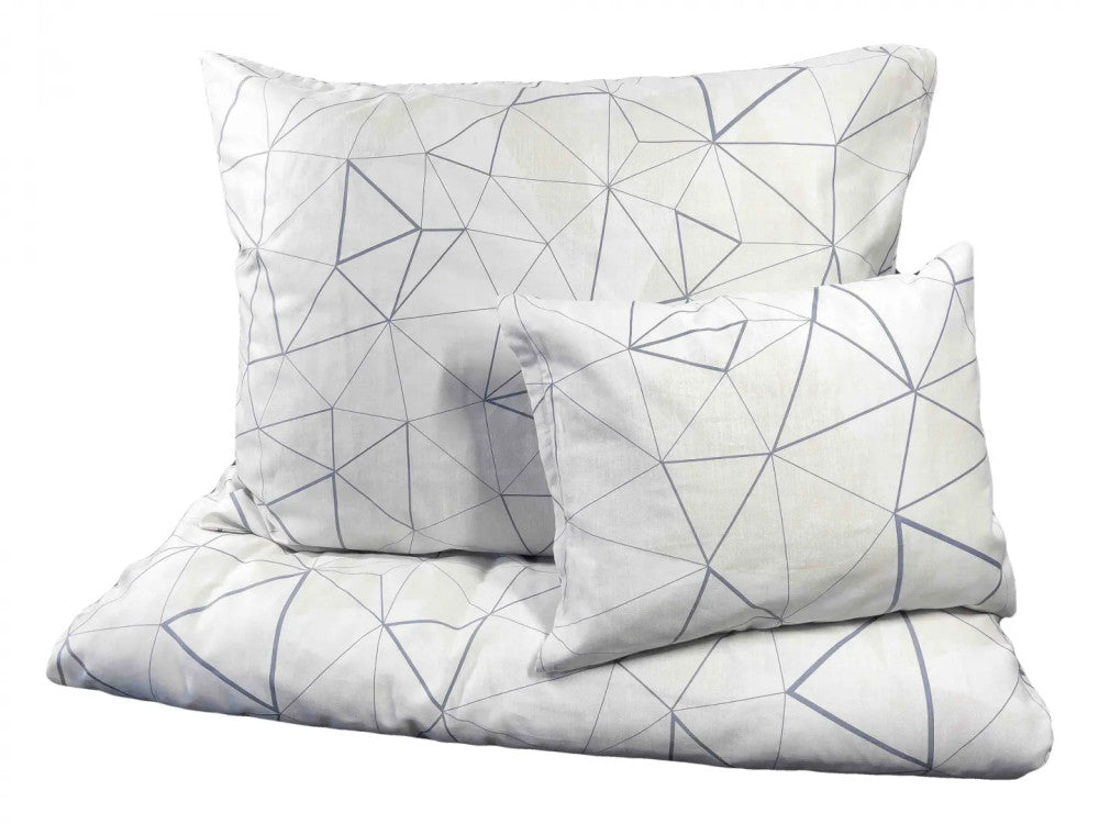 Kissenbezug aus Baumwollsatin – graues Muster