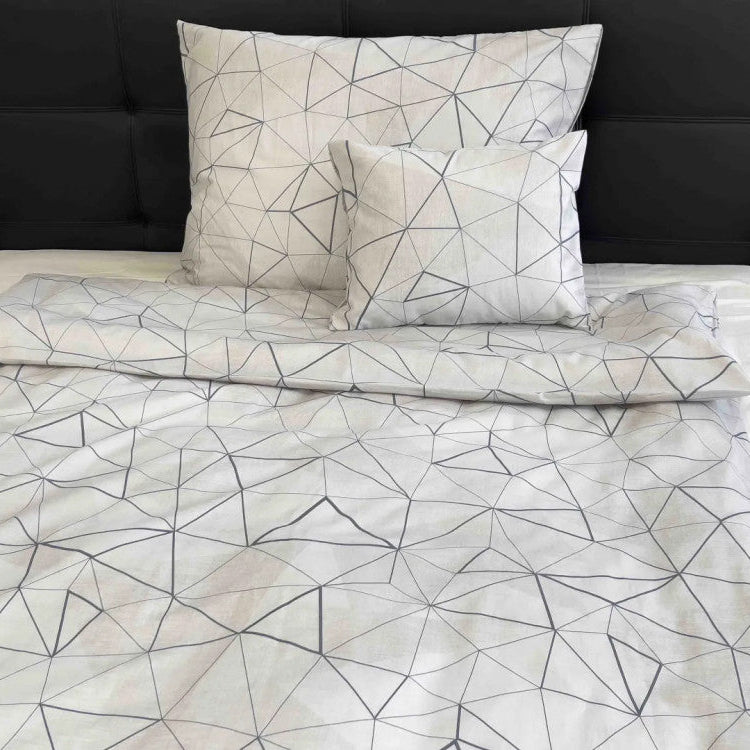 Cotton sateen pillowcase - Gray pattern