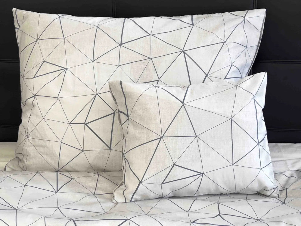 Cotton sateen pillowcase - Gray pattern
