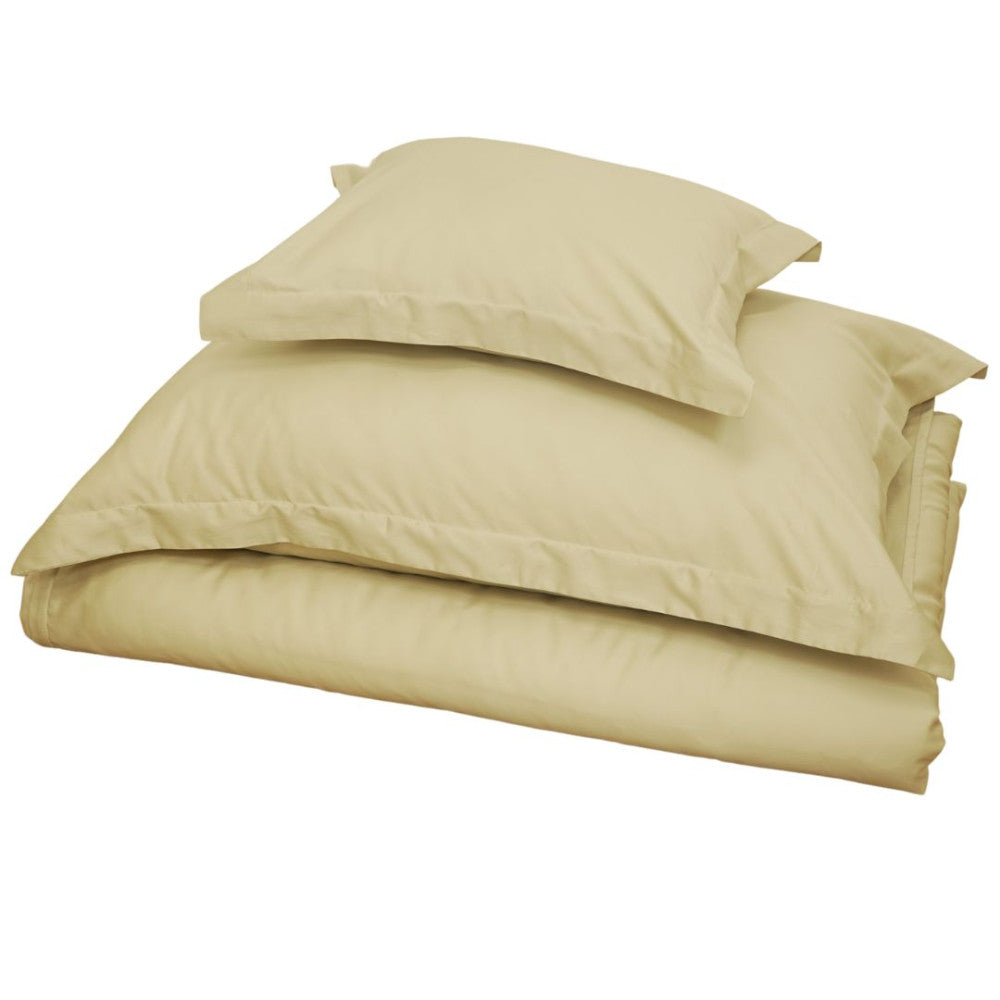 Cotton sateen pillowcase with English edge - Light gold - TC 250