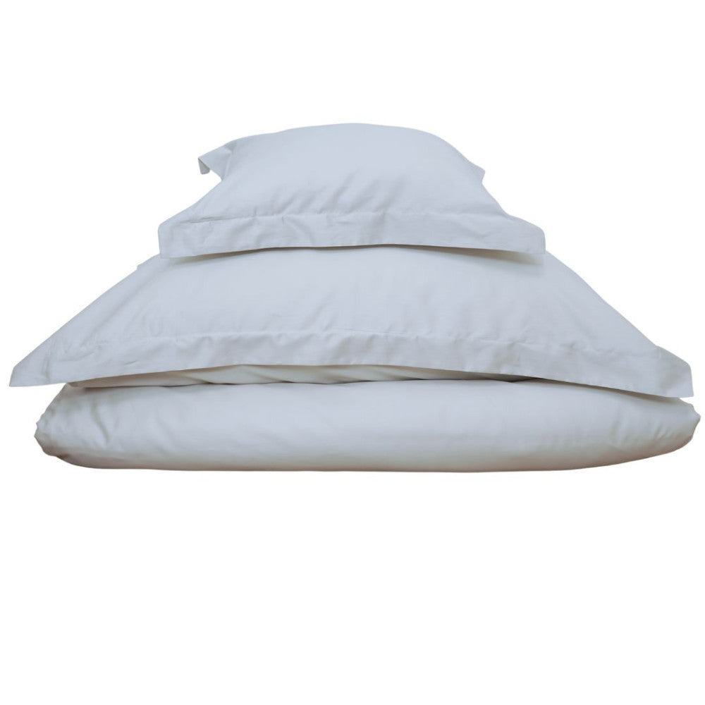 Cotton sateen pillowcase with English edge - Light grey - TC 250
