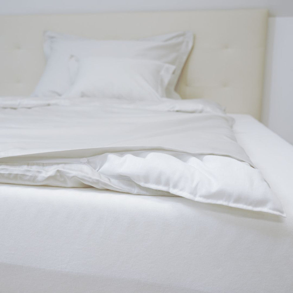 Cotton sateen pillowcase with English edge - Light grey - TC 250