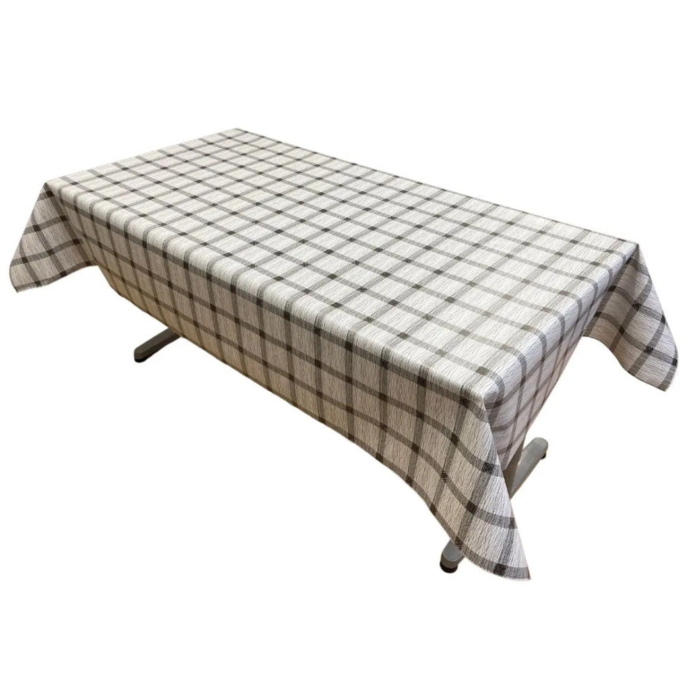 Oilcloth tablecloth - Premium quality! - Gray/white checkered