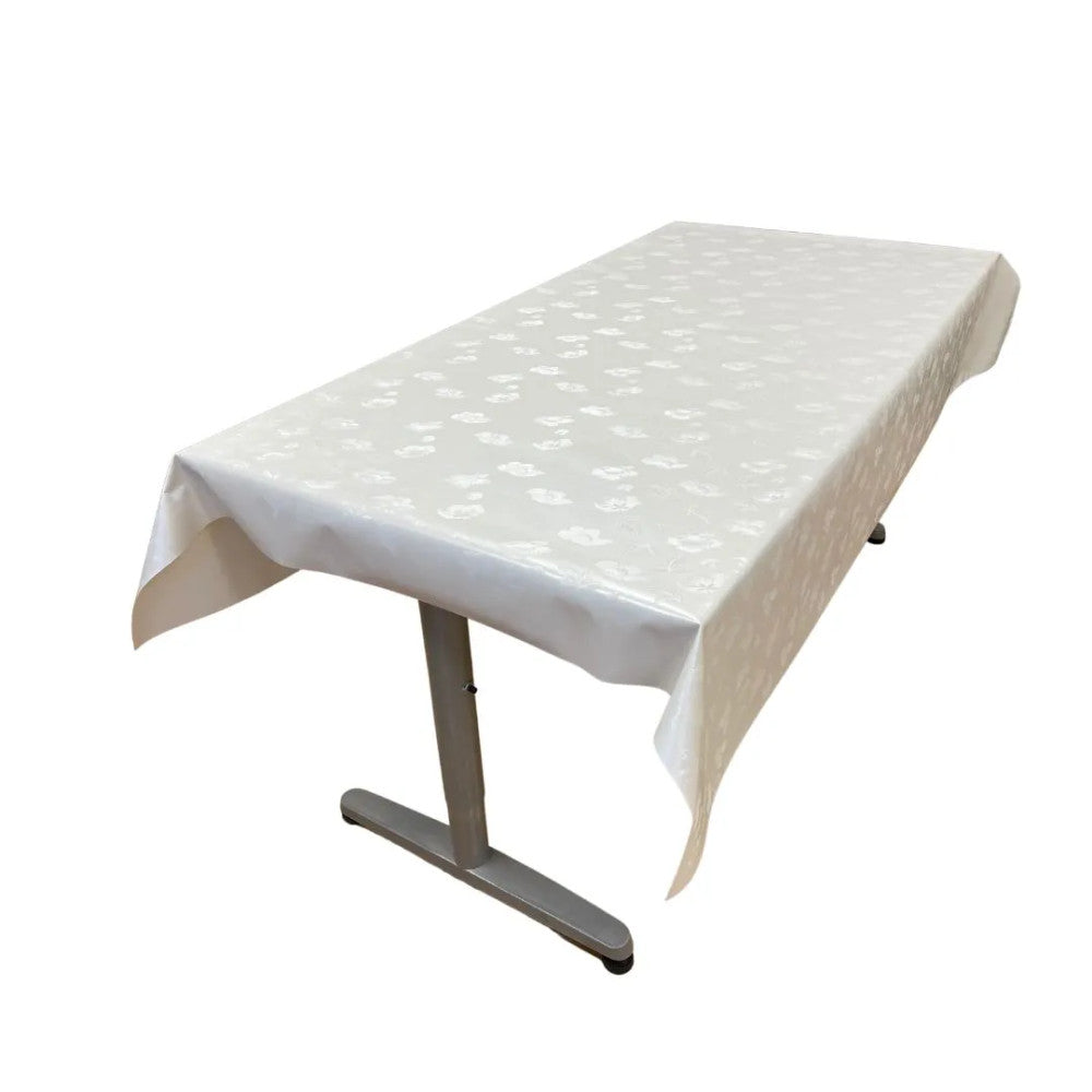 Viaszosvászon asztalterítő - Prémium minőség! - Elegáns fehér mintás 130x140 cm