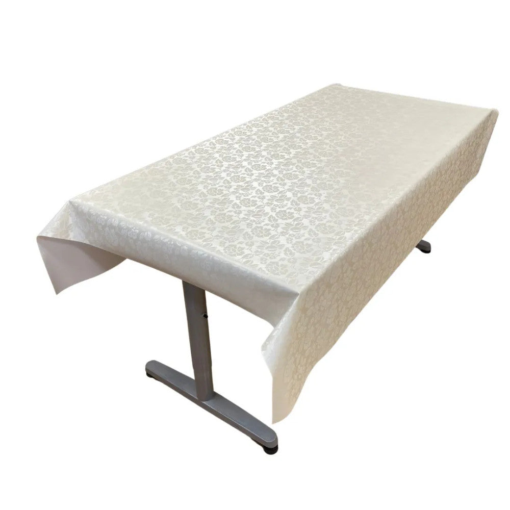 Wachstuch-Tischdecke - Premium-Qualität! - Elegantes Ecru-Muster 140x140 cm