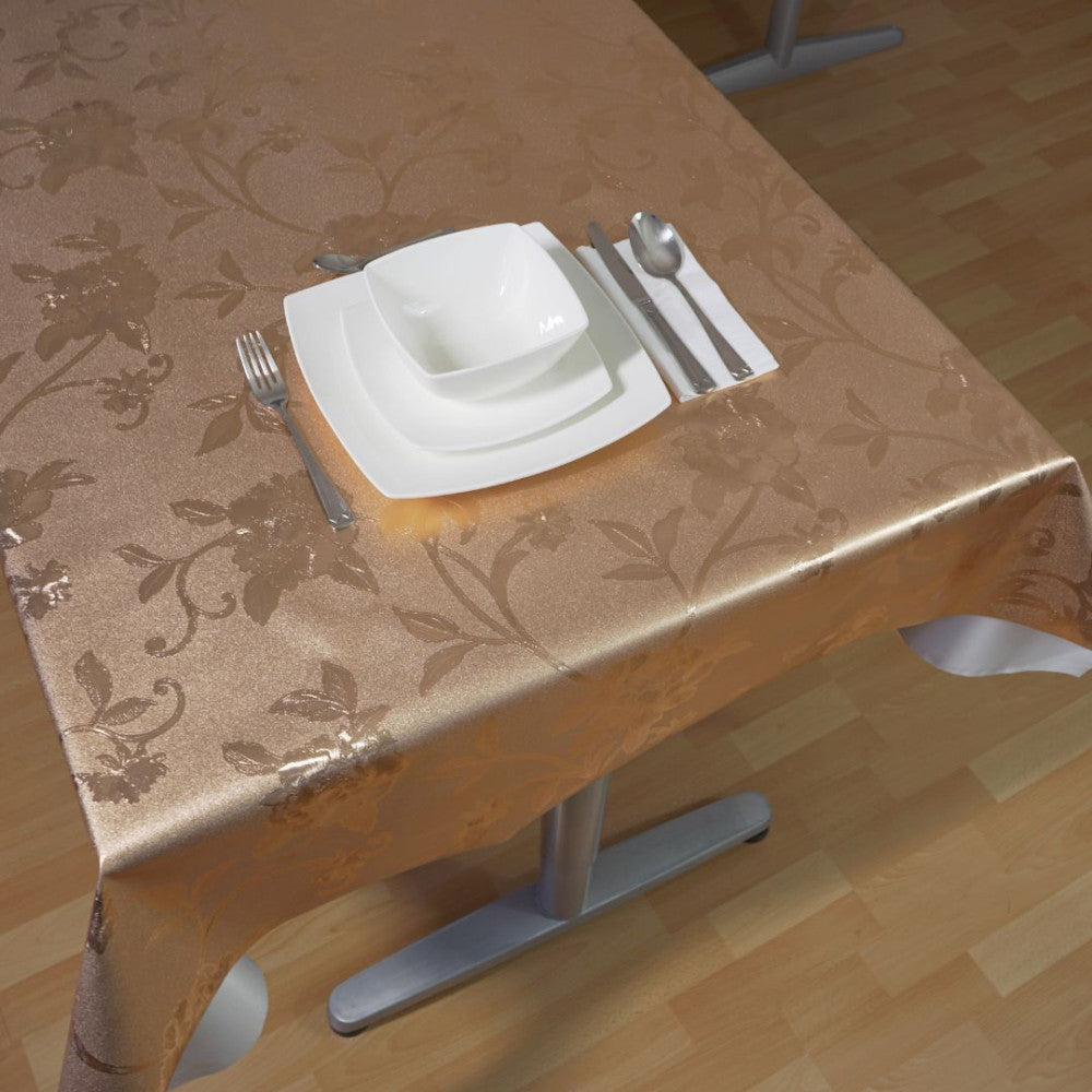 Gold-Oilcloth Tablecloth - Premium Quality! - Rose Gold Color