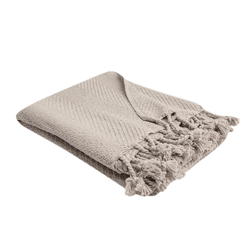 Halszálka mintás szürke pléd