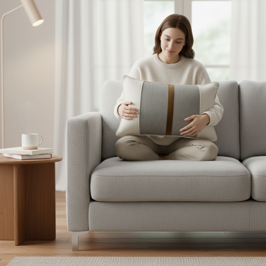 Dunkelblaues Dekokissen - mit Einlage - 45x45 cm