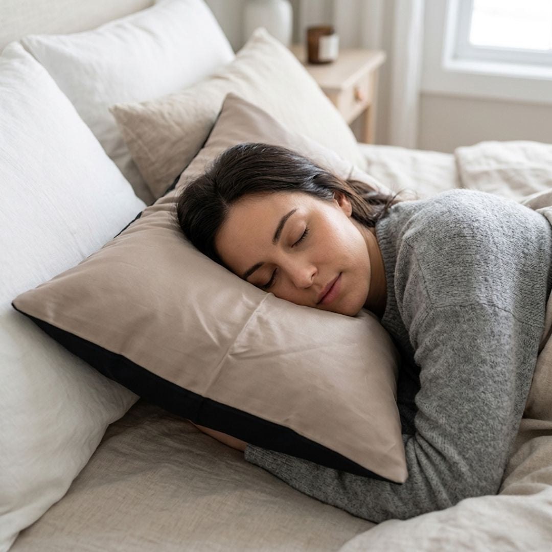 Mauvefarbener Satin-Kissenbezug – TC 250