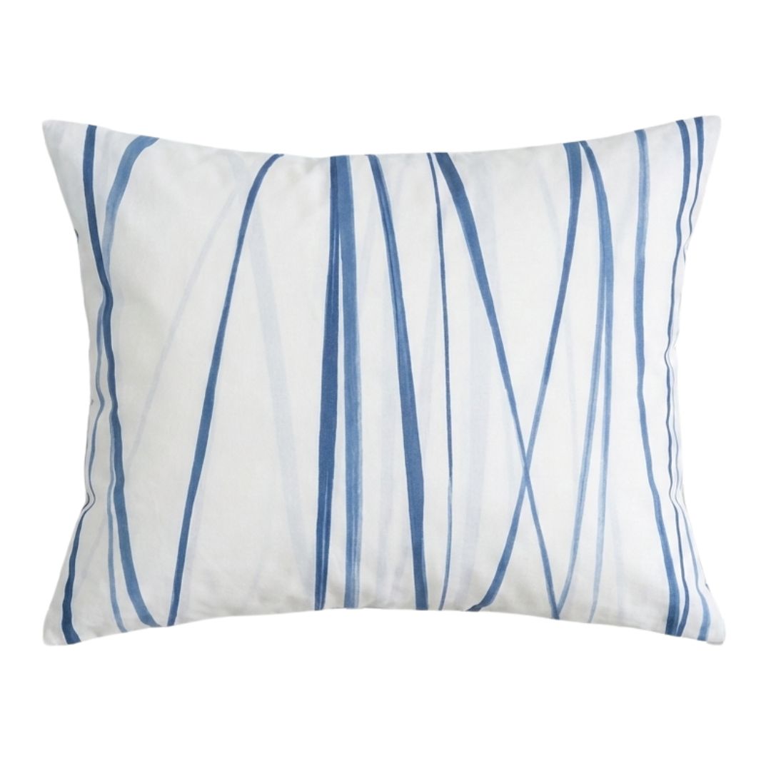 Pamut párnahuzat - Kék fehér csíkos mintával