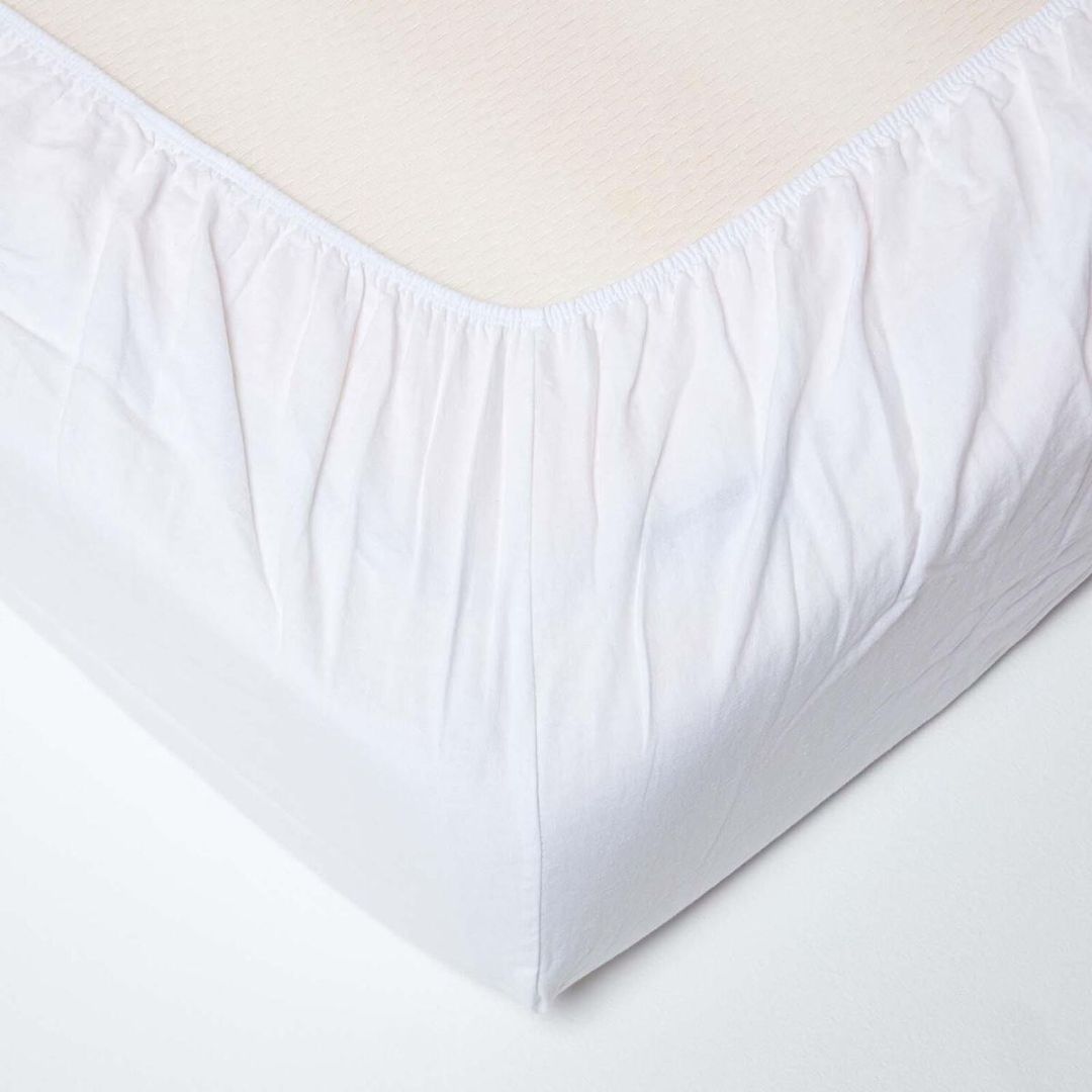 Weißes Kinder-Spannbettlaken - 135 g/m2