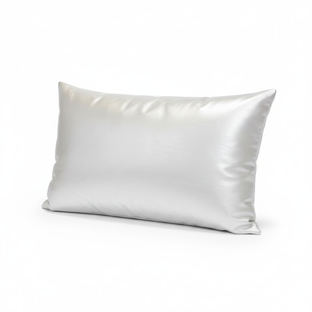 Díszpárna, betéttel - cipzáros - Ezüstös 53x30 cm