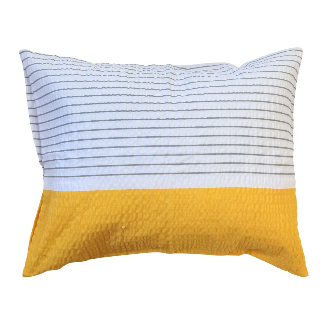 Krepp kispárnahuzat - Citromsorbet csíkokkal