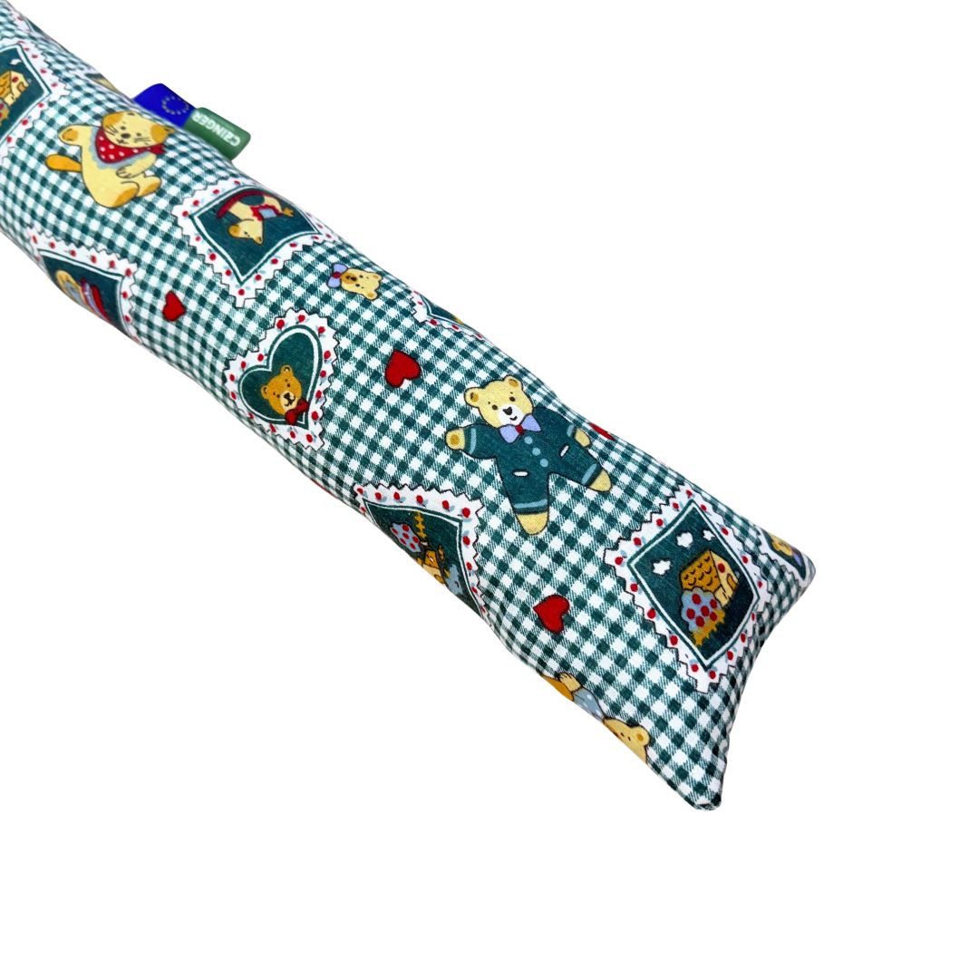 Zöld kockás macis Huzatfogó