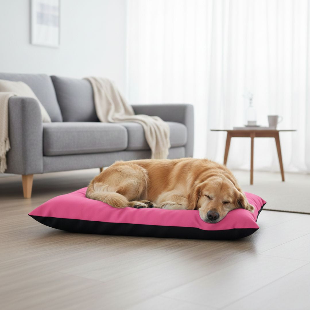 Kétoldalas vízhatlan design párna - kutyafekhely - pink/fekete