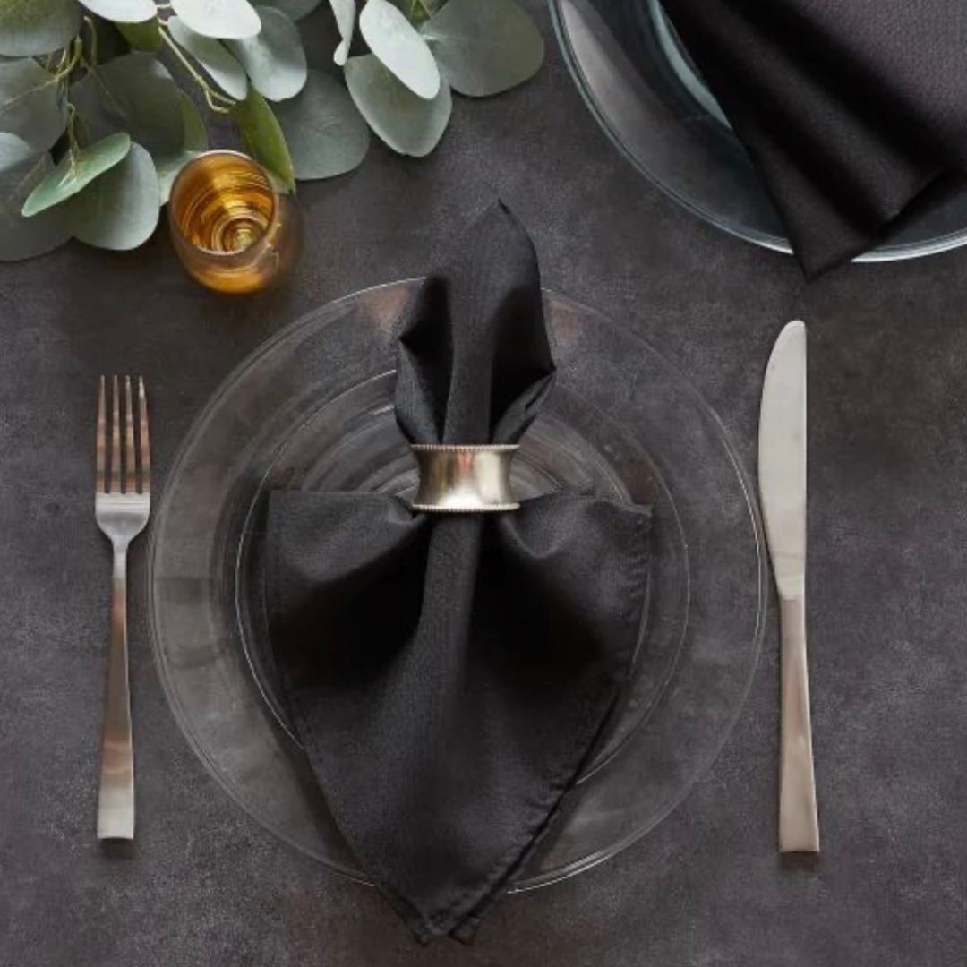 Textil szalvéta - fekete - Prémium minőség!