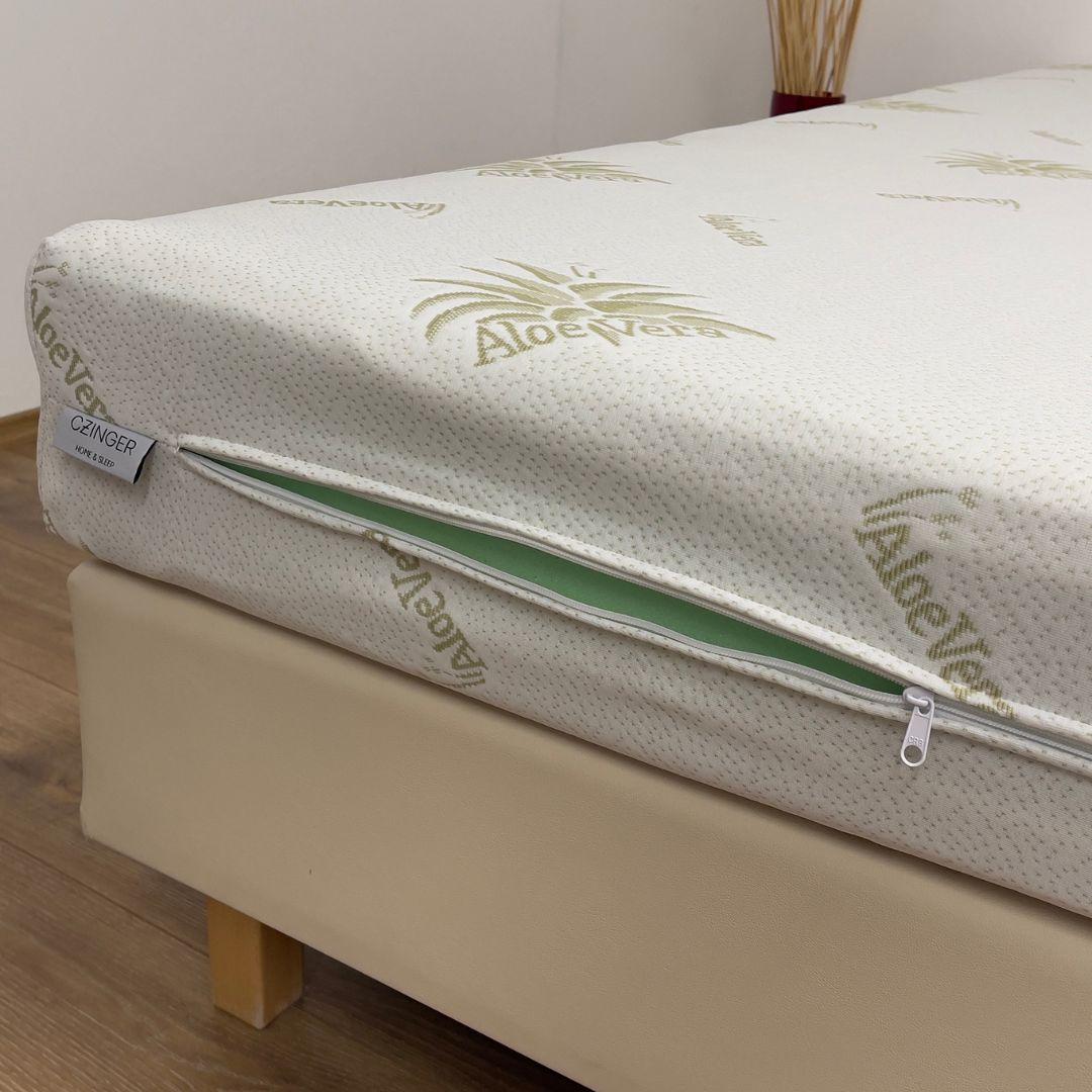 Mattress cover with zipper, removable - Aloe Vera treated - 180 gr/m2