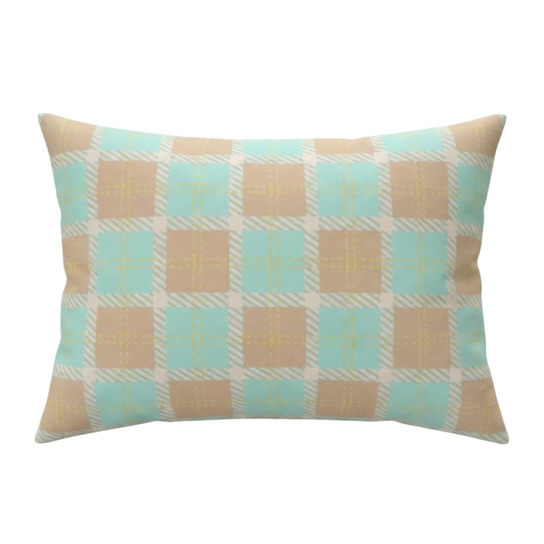 Pamut párnahuzat - Világos kék kockás