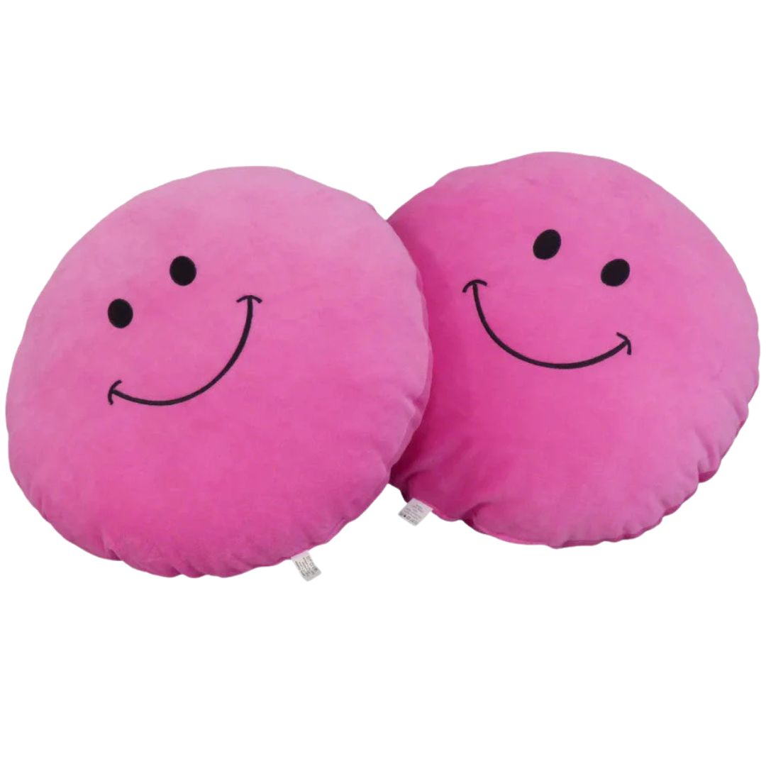 Plüss smiley párna - Pink - NAGY