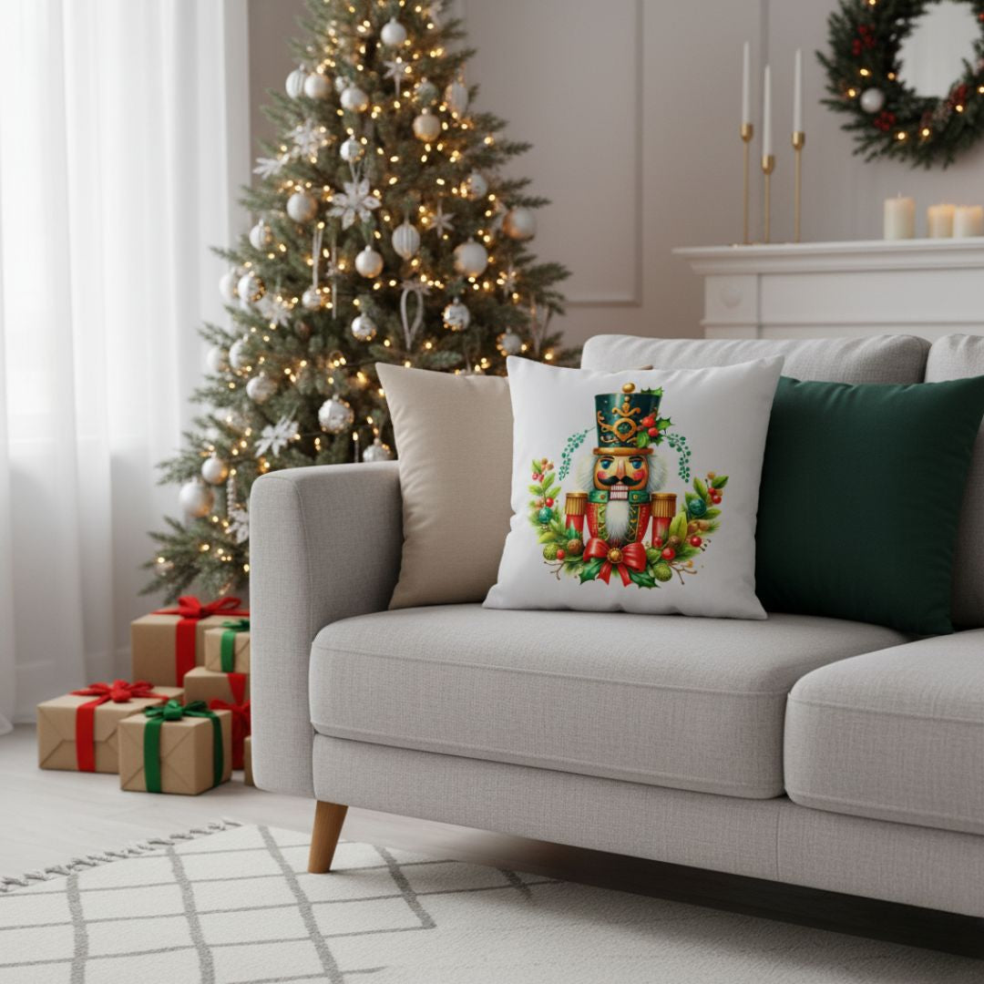 Plüssös diótörő díszpárna - 45x45 cm