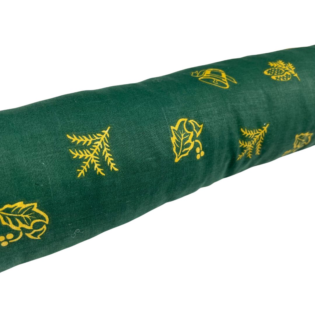 Christmas draught excluder - green/gold pattern