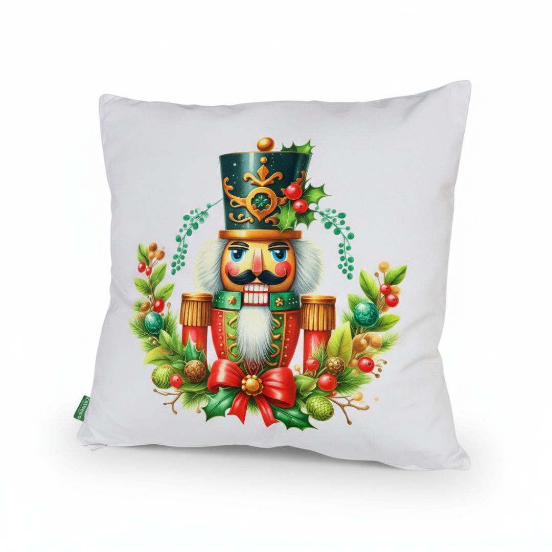 Plüssös diótörő díszpárna - 45x45 cm