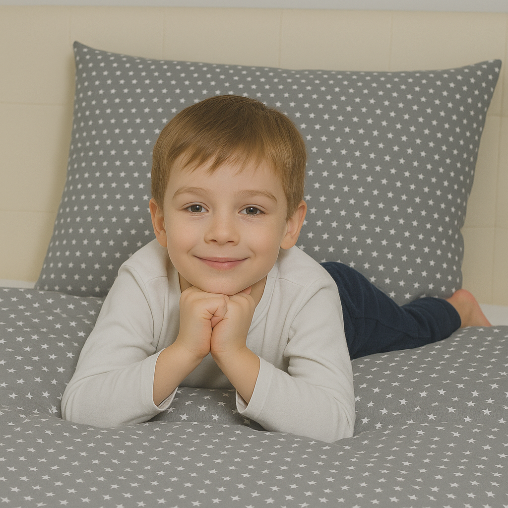 Stella Grey Cotton Duvet Cover - Discreet Elegance