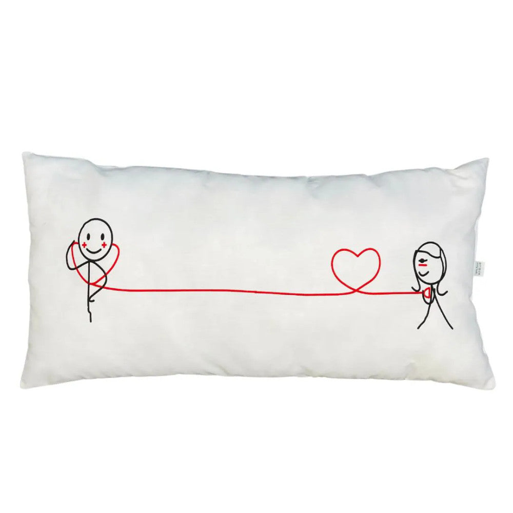 Heart sends heart rectangular decorative pillow - 100% cotton