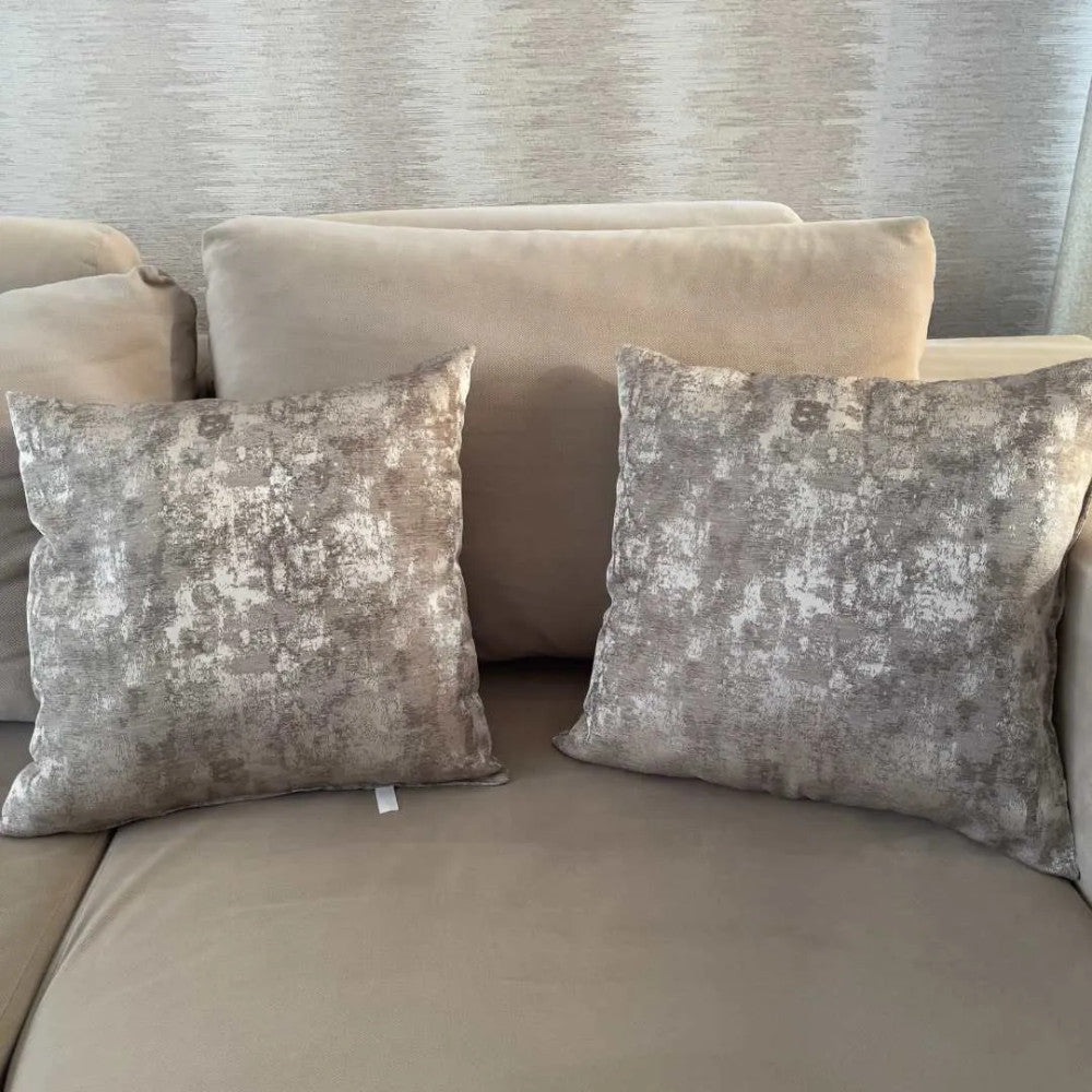 Decorative silvery throw pillow sets