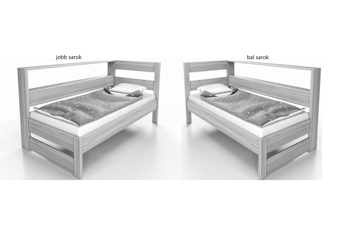 Luxus-Eckbett Ela aus Buche mit Auflage und Stauraum