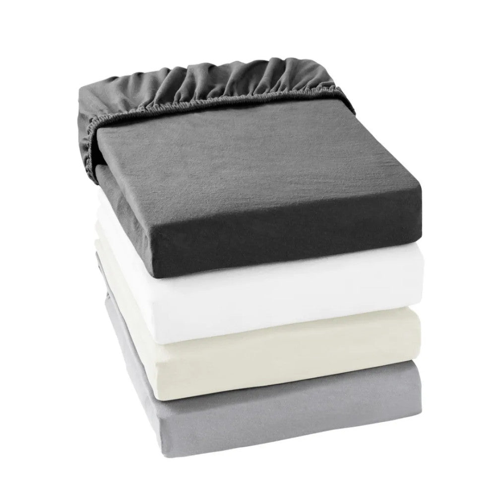 Jersey Classic – Spannbettlaken – Weiß – 150 g – für Matratzen bis 25 cm Höhe – Premium Qualität! – verpackt