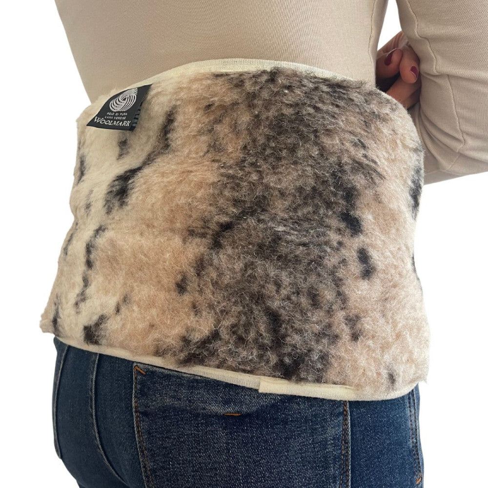 Wool kidney warmer - 20x55 cm - medium - patterned